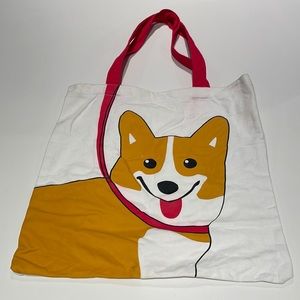 (2/$30) Corgi Tote with red handles